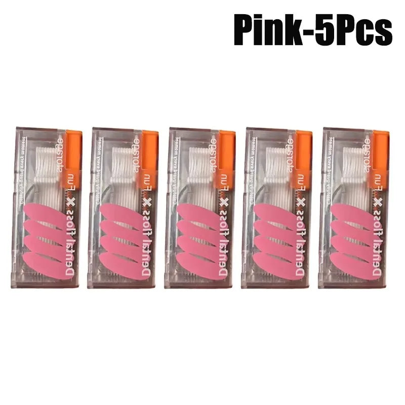 50-1000pcs Portable Dental Floss Toothpicks Teeth Stick Tooth Cleaning Interdental Brush Portable Dental Flosser For Home Travel