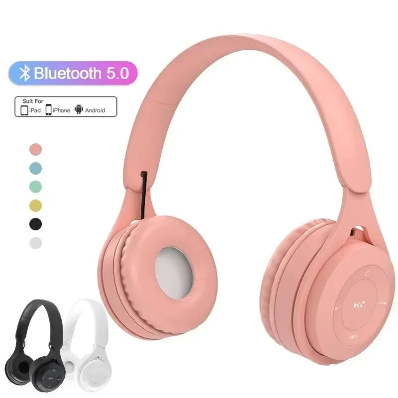 Foldable Sport Gaming Macaron Headphones Y08 Bluetooth Headset Stereo Earphones For Android IOS Devices