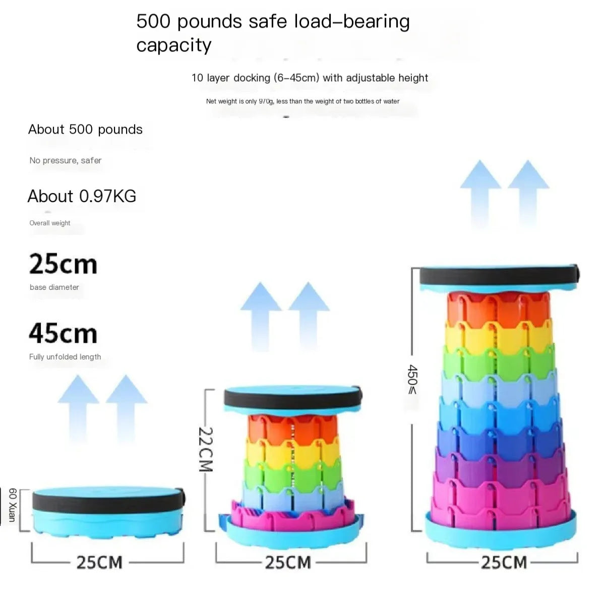 Retractable Foldable Stool Chair for Outdoor Camping, Compact Lightweight Aluminum Fishing Bench with Storage Bag, High Strength