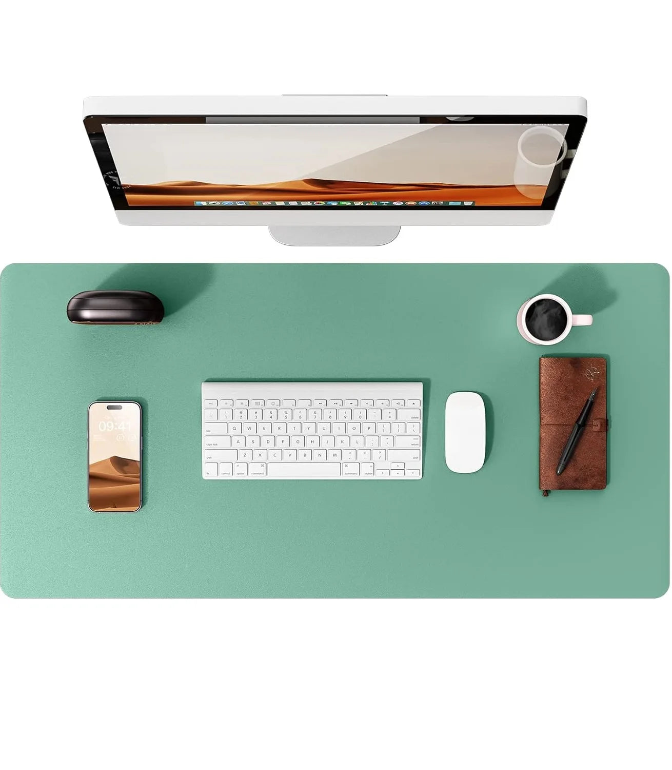 Leather Desk Mat | Computer Mat for Desk| Large Mouse Pad and Keyboard Mat | Desk Protector for Office