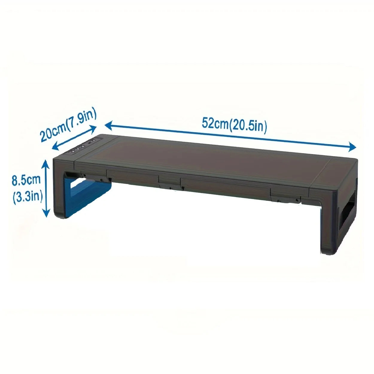 Computer Monitor Stands Foldable with USB3.0 Port Keyboard Mouse Storage Shelf and Drawer Monitor Holder