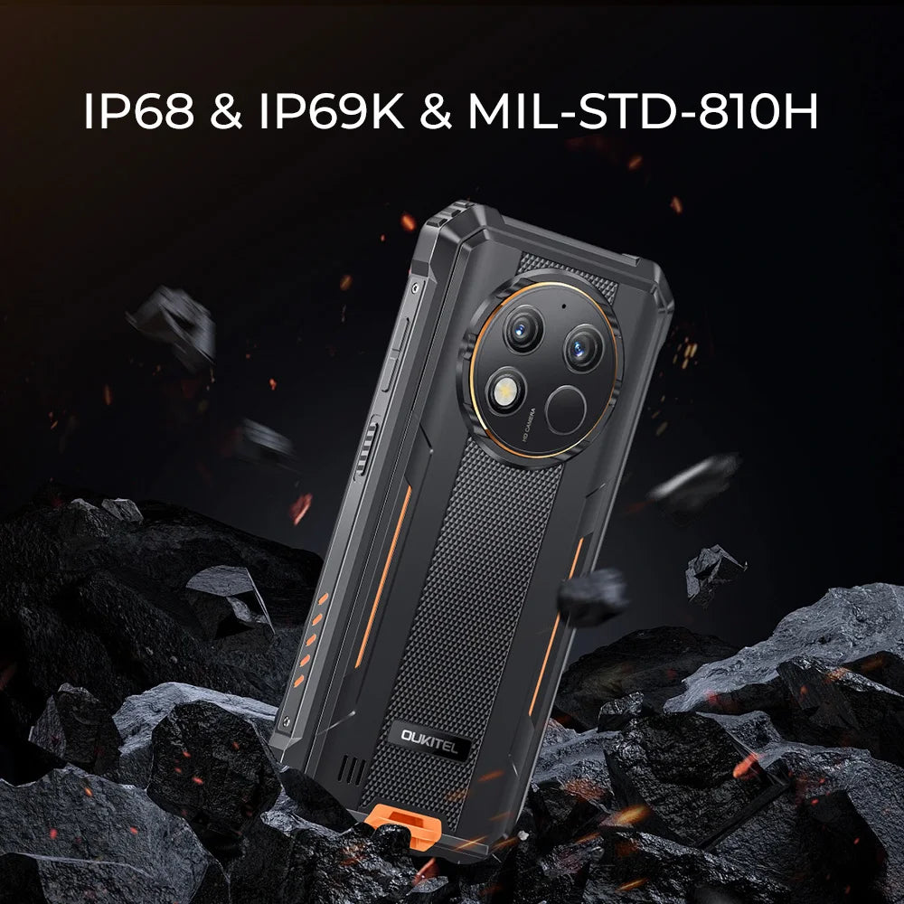 Oukitel G1 Rugged Smartphone Android 14 6.52‘' HD+ 10600mAh 6GB RAM+256GB ROM T606 Octa-core 48MP Camera Cellphone NFC