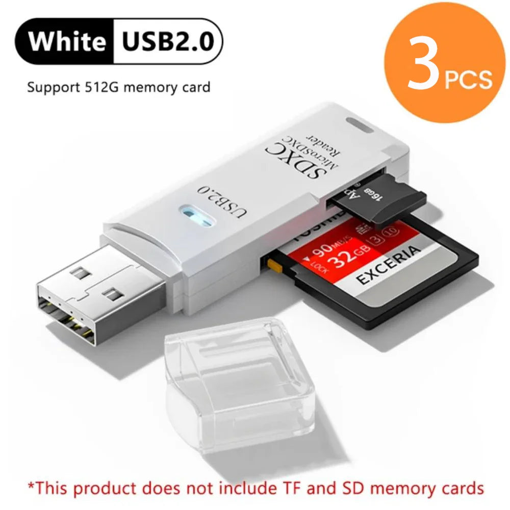 2 IN 1 USB 3.0 /USB 2.0 Card Reader SD TF Card Memory Card Reader High Speed Smart Card reader Adapter For PC Laptop Accessories