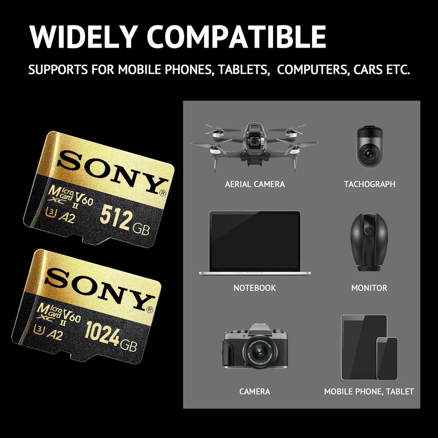 Sony SD Memory Card 1TB Ultra Micro SD Card 512GB 128GB 256GB Microsd U3 V30 4K Full HD TF Memory Flash Card For Xiao Mi Phone