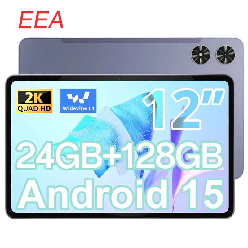 SVITOO Android Tablet 12 inch Large Screen Tablet 24GB+128GB 2K Display 18W Fast Charge 5MP+13MP Camera 8000mAh Battery Tablets