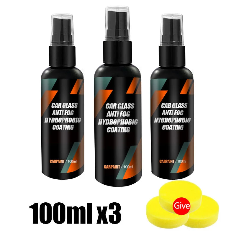 Car Glass Anti-rain Water Spray Repellent Nano Coating Hydrophobic Waterproof Agent Oil Film Removing Auto Glass Film Agent