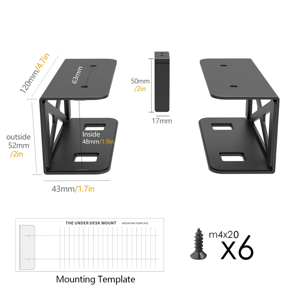 Under Desk Laptop/Mini PC Storage Mount,CPU Holder,Compatible with Dell OptiPlex,Mac Book,Mac Mini and More