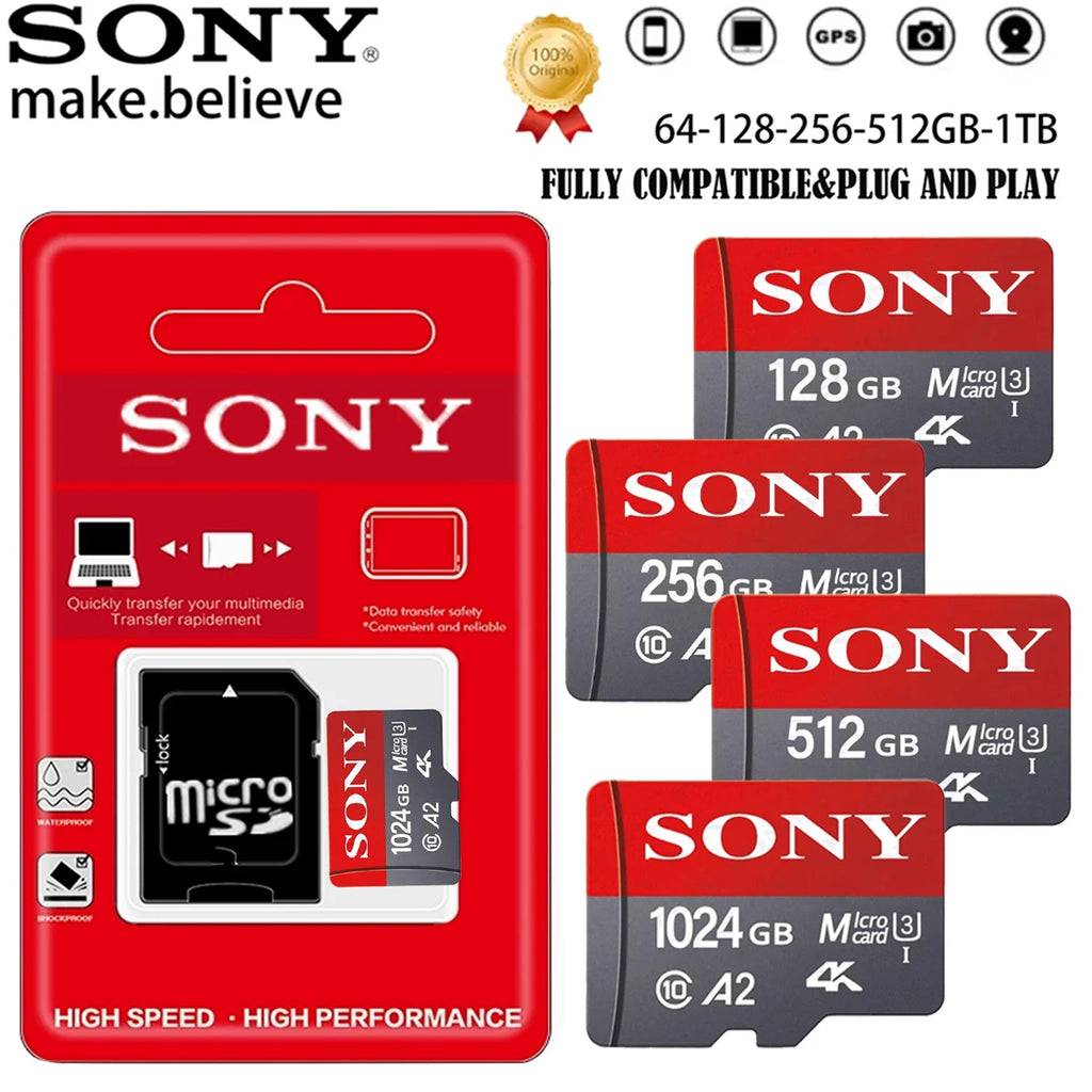 SONY 1024GB Memory Card A2 4K High Speed 1TB Class 10 Micro SD Card 1TB SD Memory Card For Xiao Mi Phone Switch Dropshipping
