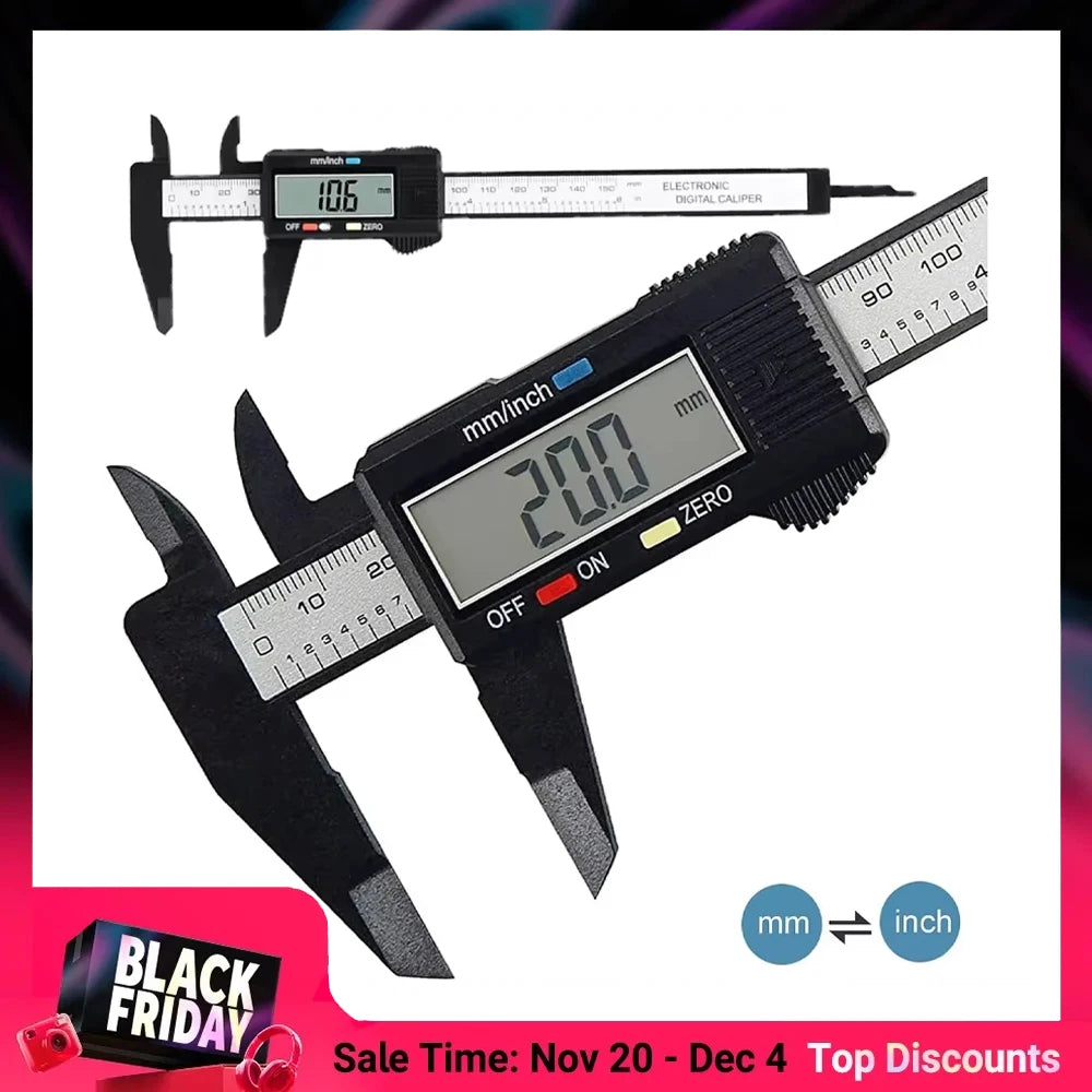 150mm 100mm Electronic Digital Caliper Carbon Fiber Dial Vernier Caliper Gauge Micrometer Measuring Tool Digital Ruler