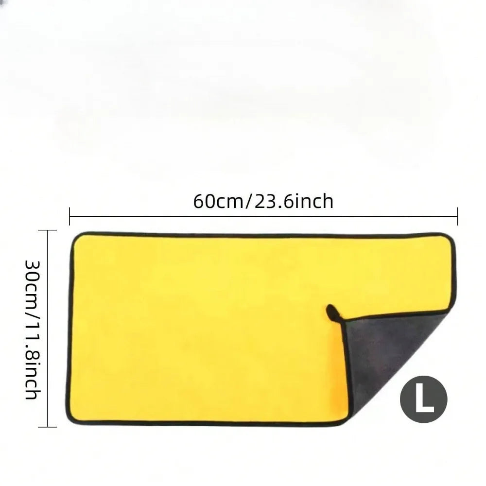 1/2/6pcs Microfiber Cleaning Towel Thicken Soft Drying Cloth Car Body Washing Towels Double Layer Clean Rags Car Accessories