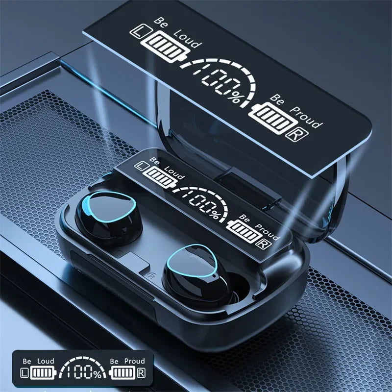 M10 TWS Wireless Earbuds: Sports Waterproof Design, Bluetooth Connection, 9D Stereo Sound + Charging Box & Microphone