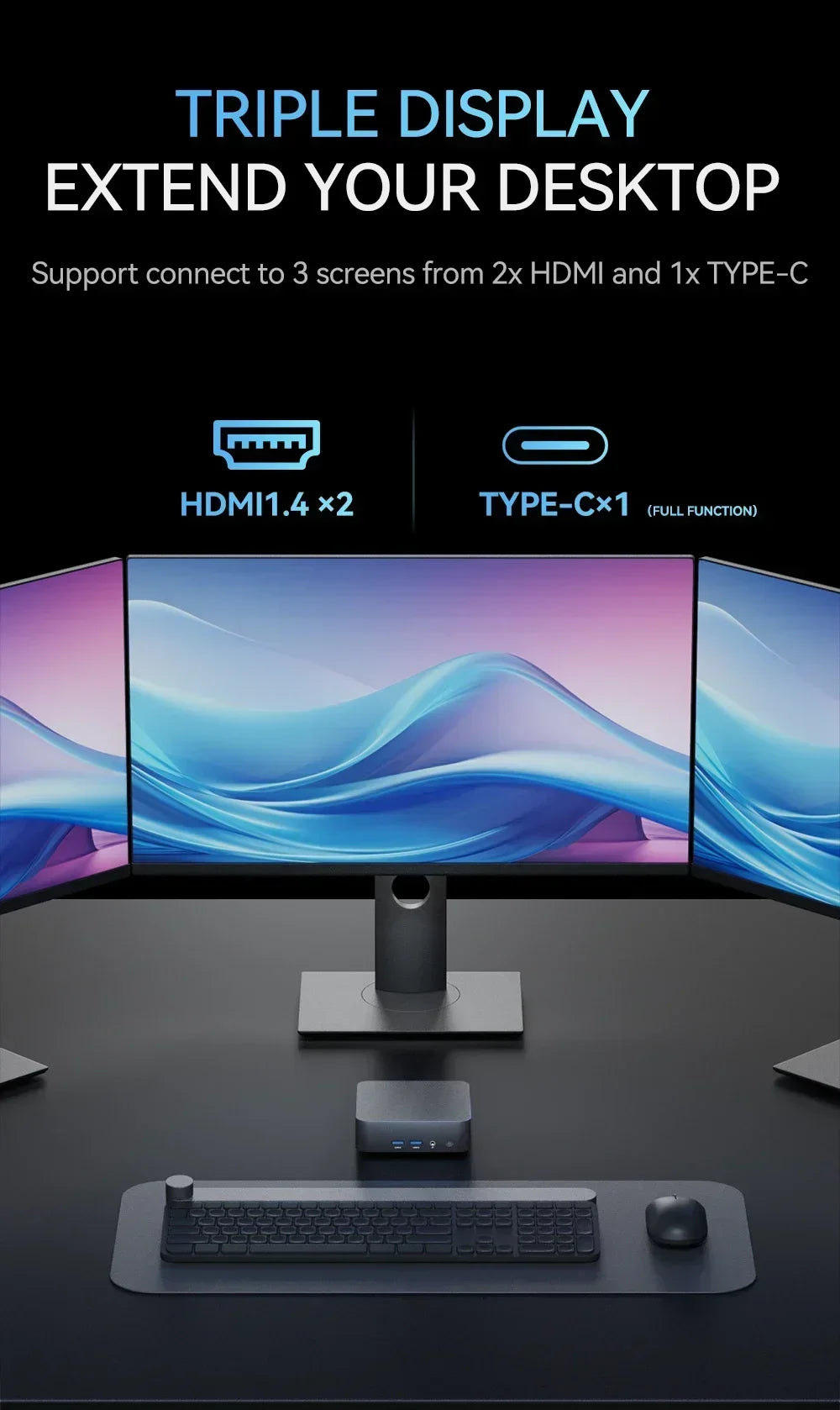 2025 New Windows 11 Intel N5095A/I9-8950HK Office/home Use Desktop Computer BT5.2 Mini PC 16GB 2TB SSD Portable Gaming Mini PC