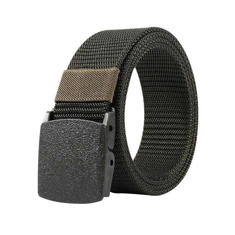 Men Belts Fashion Unisex Jeans Belts Adjustable Belt Men Outdoor Travel Tactical Waist Belt with Plastic Buckle for Pants 120cm