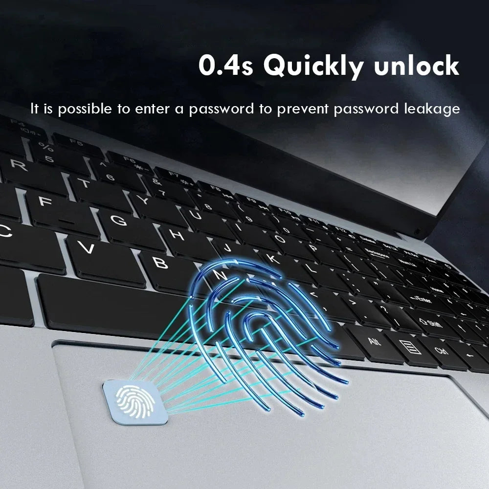 15.6" Ultra Slim Laptop Windows 11 Pro Intel Notebook PC Gamer Intel Celeron N4000 16GB RAM 1TB 2TB SSD Office Study Computer PC