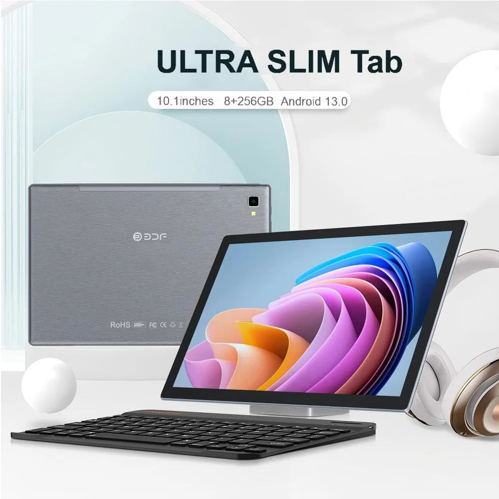 2025 New Android Tablets 10.1 Inch Octa Core 8GB RAM 256GB ROM Dual 4G LTE Phone Call Dual 5G WiFi All-Metal Tablet Pc 6000mAh