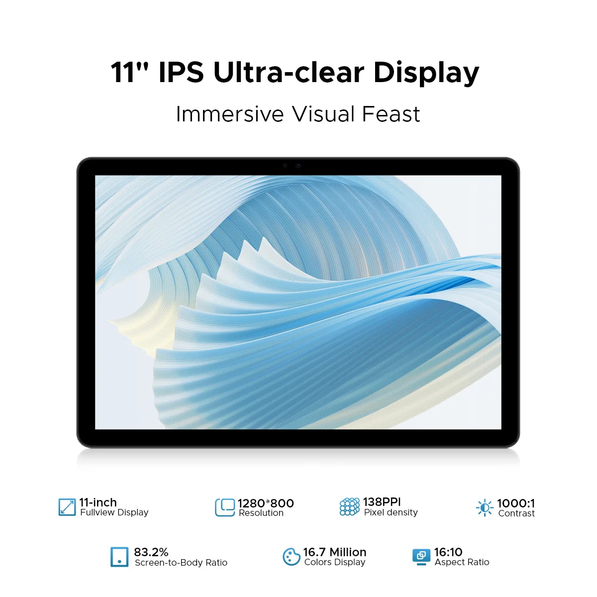 DOOGEE U11 Android 15 Tablet 11" Ultra-clear 90Hz Display 16GB(4+12) 128GB 8580mAh Battery Unisoc T606 octa-core Dual Speaker
