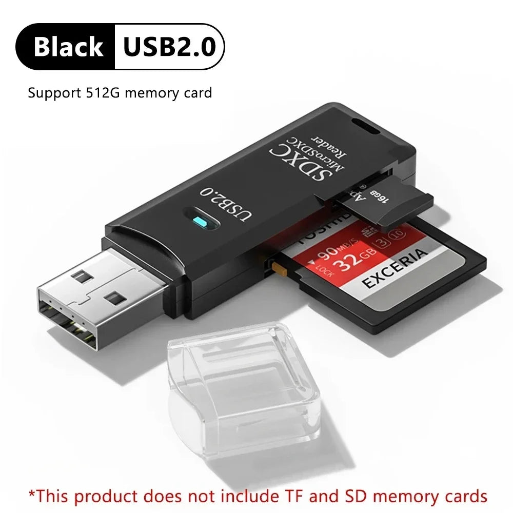 2 IN 1 USB 3.0 /USB 2.0 Card Reader SD TF Card Memory Card Reader High Speed Smart Card reader Adapter For PC Laptop Accessories