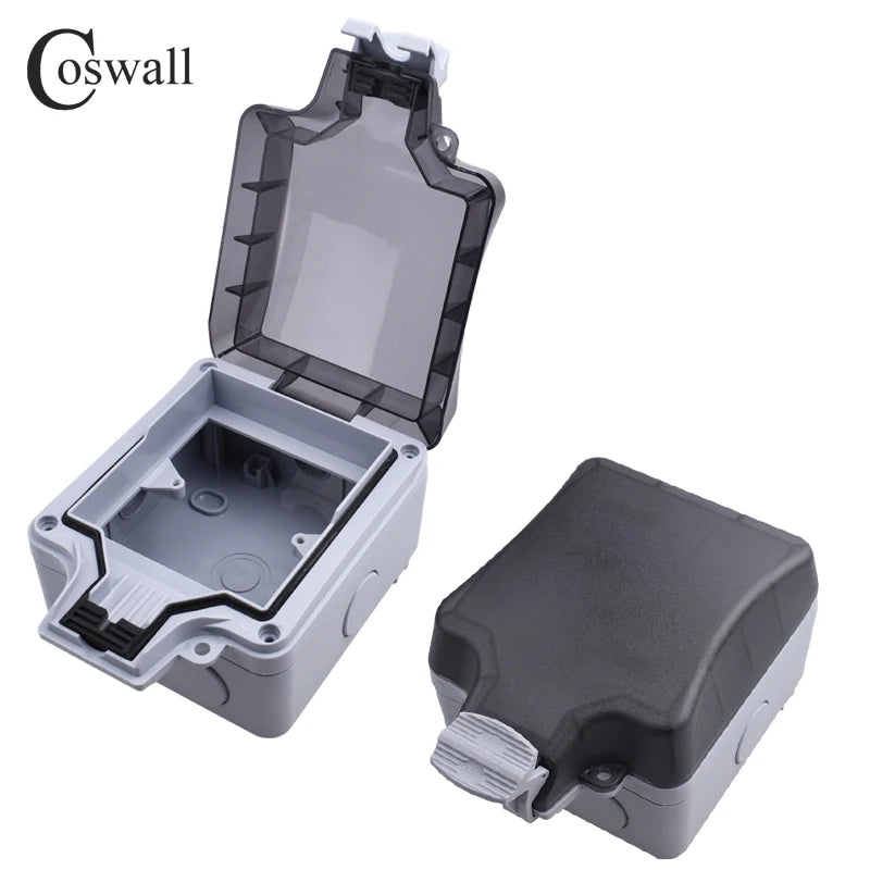 Coswall IP66 Waterproof EU Socket Tuya WIFI / Zigbee Timer Switch Programmable With Power Monitoring Function White