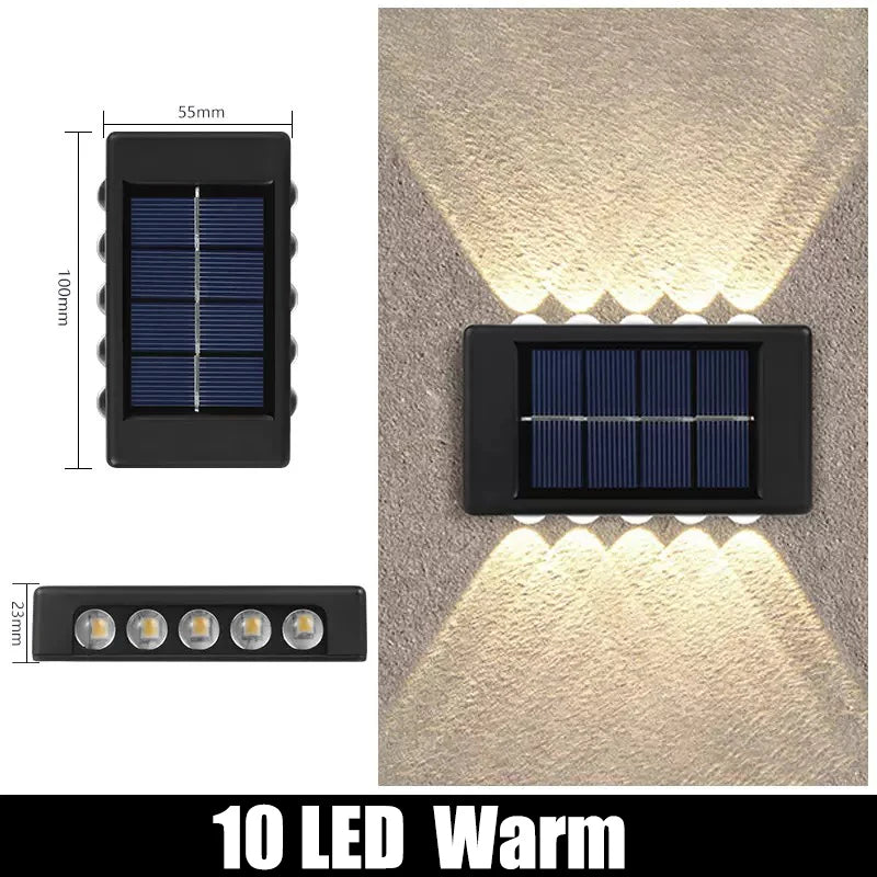 1pc 6-10 LEDs Solar Outdoor Wall Decorative Landscape Lighting Lights Fixtures Suitable For Courtyard Villa Fence Terrace Garden