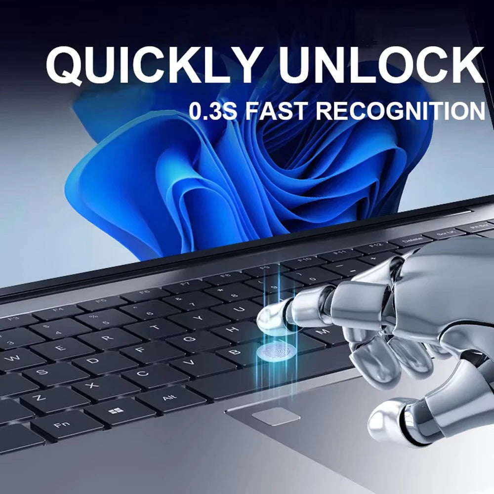 2025 Intel Core i7 8500Y Fingerprint Unlock Notebook Computer 15.6 Inch Windows 11 Pro 16GB RAM 1TB 2TB SSD Office Study Laptop