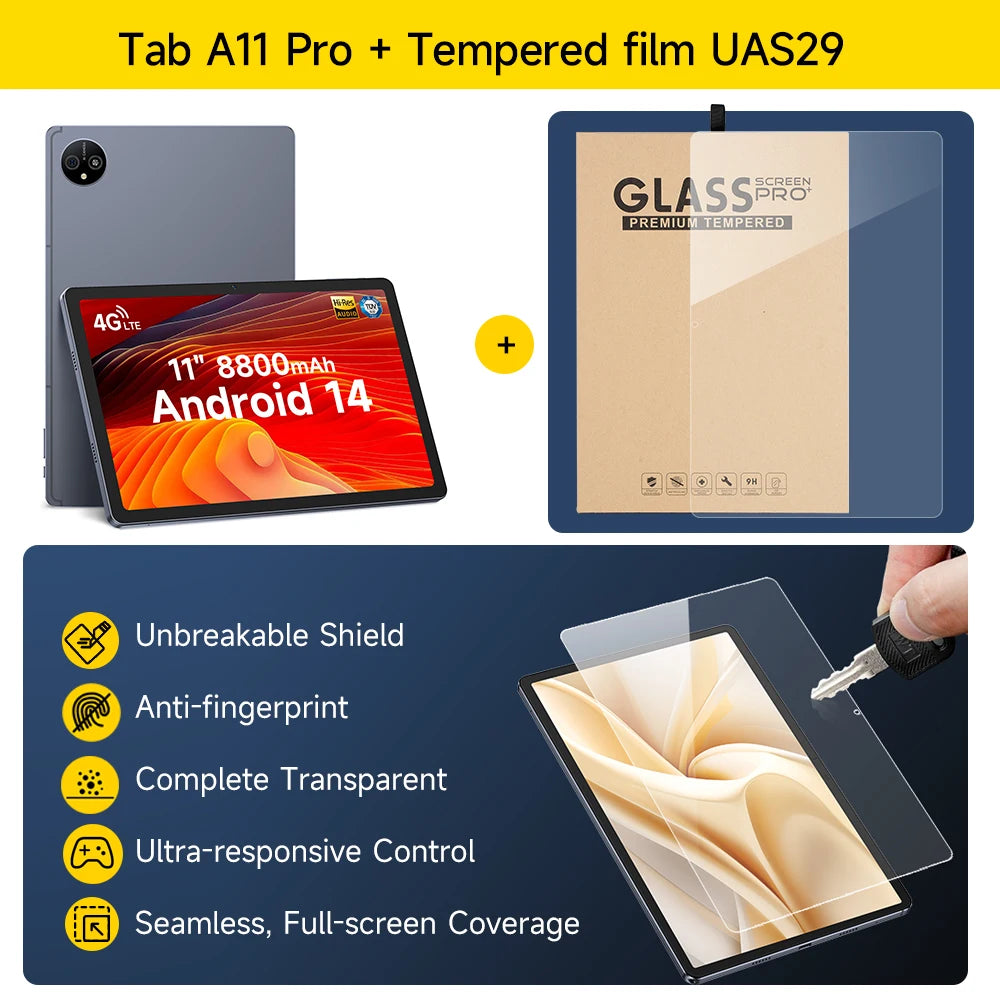 Ulefone Tab A11 Pro Tablet  16GB RAM (8+8) 128GB/256GB ROM 11‘’ MTK Helio G99 Android 14 8800mAh 4G Tablet