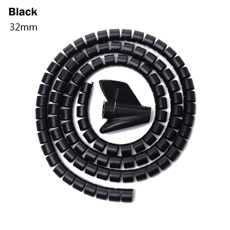 1.5/2m 10/16 mm Flexible Spiral Cable Organizer Storage Pipe Cord Protector Management Cable Winder Desk Tidy Cable Accessories