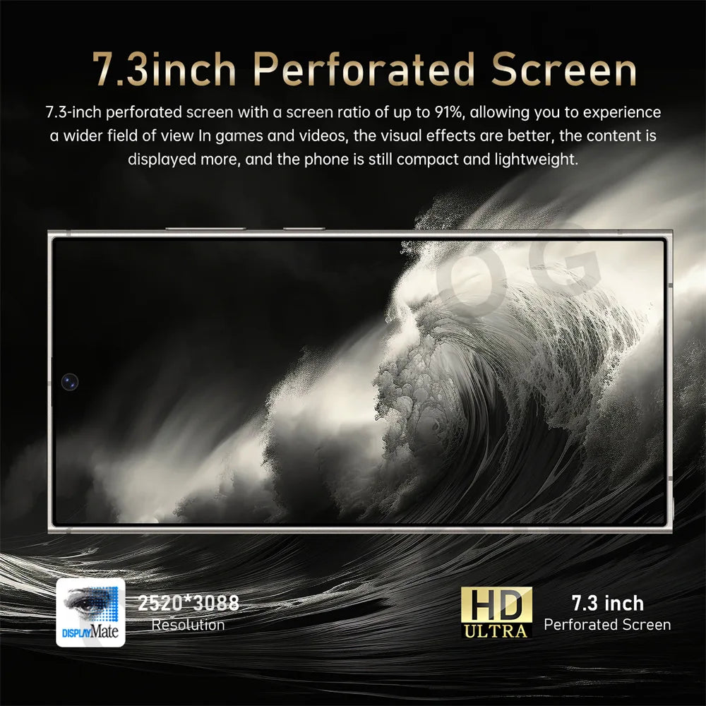 Screen Protector For SMS 25 Ultra Mobile Phones 22GB+2TB Cell Phone Tempered Glass Film For Android Smartphone 7.3''HD Cellphone