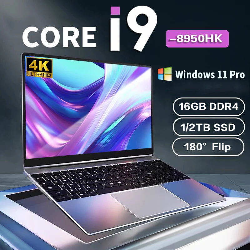 NEW Core i9-8950HK laptop 16GB RAM 1/2TB SSD Portable laptops  14.1-inch  Windows 11 Por  Notebook computer  Office Gaming
