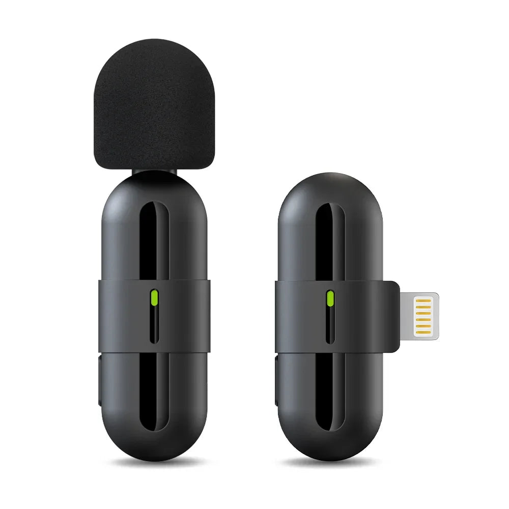 Basix Mini Lavalier Microphone Portable Audio Video Recording Mini Lapel Mic Wireless Microfone for IPhone TypeC ipad Game Phone