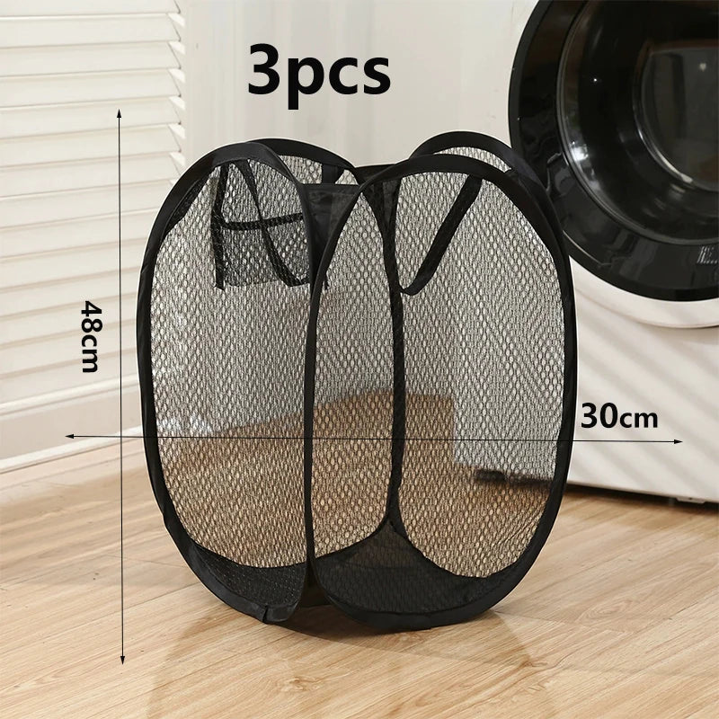 Dirty Clothes Basket Skeleton Ventilated Foldable Easy Storage Portable Large Capacity Clothes Basket