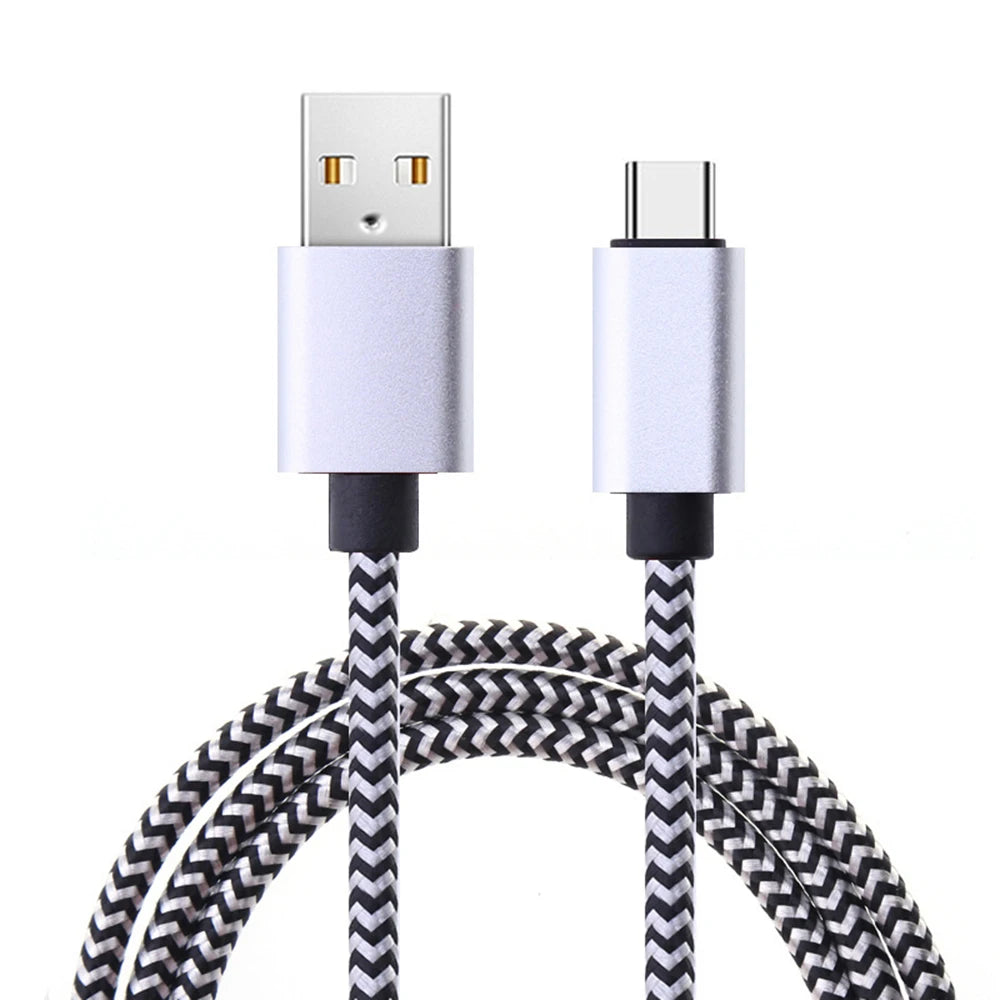 USB Type C Cable Date Sync 2.4A Fast 1M 2M 3M Charging Nylon Braided Wire Charger Cable For Samsung Huawei Android Mobile Phone