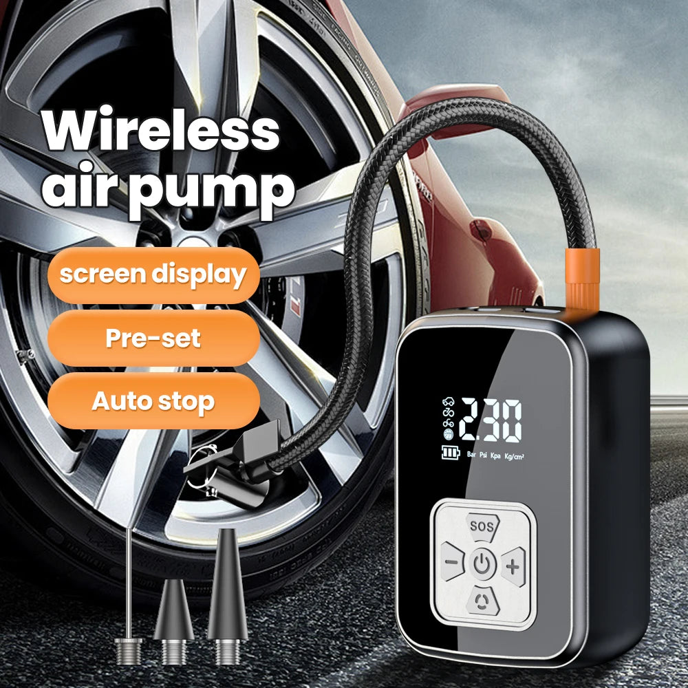 Portable Car Air Pump Electric Tire Inflator Intelligent Digital Display Tire Inflator For Car Motorcycle Bicycle Air Compressor