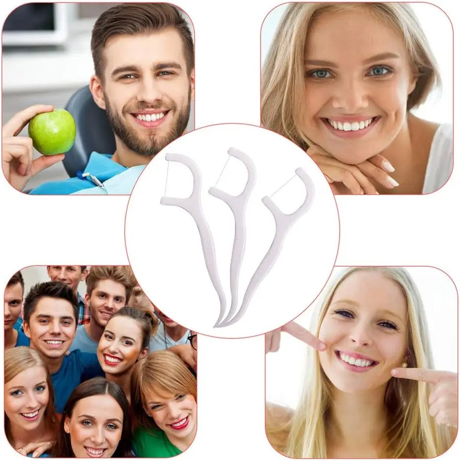 50-1000pcs Portable Dental Floss Toothpicks Teeth Stick Tooth Cleaning Interdental Brush Portable Dental Flosser For Home Travel