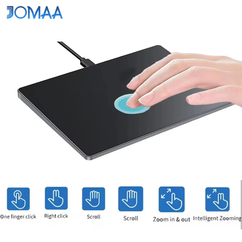 Jomaa Wired Trackpad Muti-Touch,Touchpad with High Precision USB Touchpad for Windows 7/10/11 Laptop Notebook PC Computer, Black