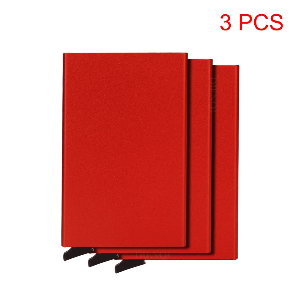 HOMEFISH Smart Wallet Card Holder Metal Thin Men Women Wallets Pop Up Minimalist Wallet Small Black Purse Vallet Walets for Men