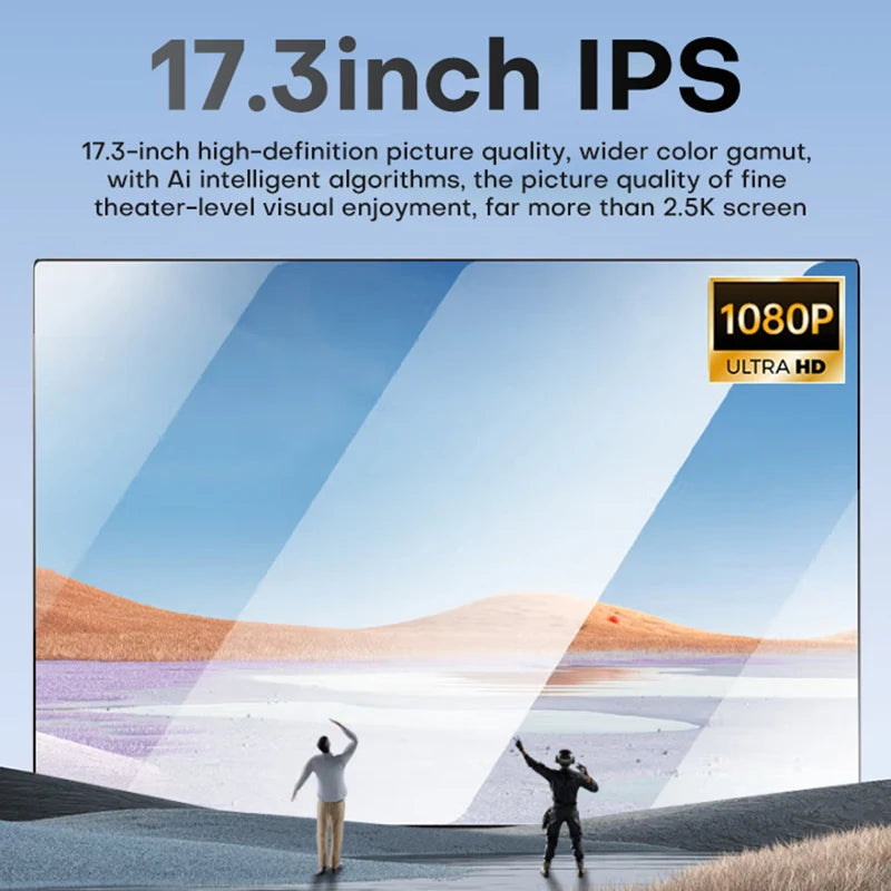 17.3 inch Laptop Computer Intel N5095 Windows 11 16GB DDR4 1TB SSD Fingerprint Unlock Gaming Laptop Backlit Notebook PC Computer