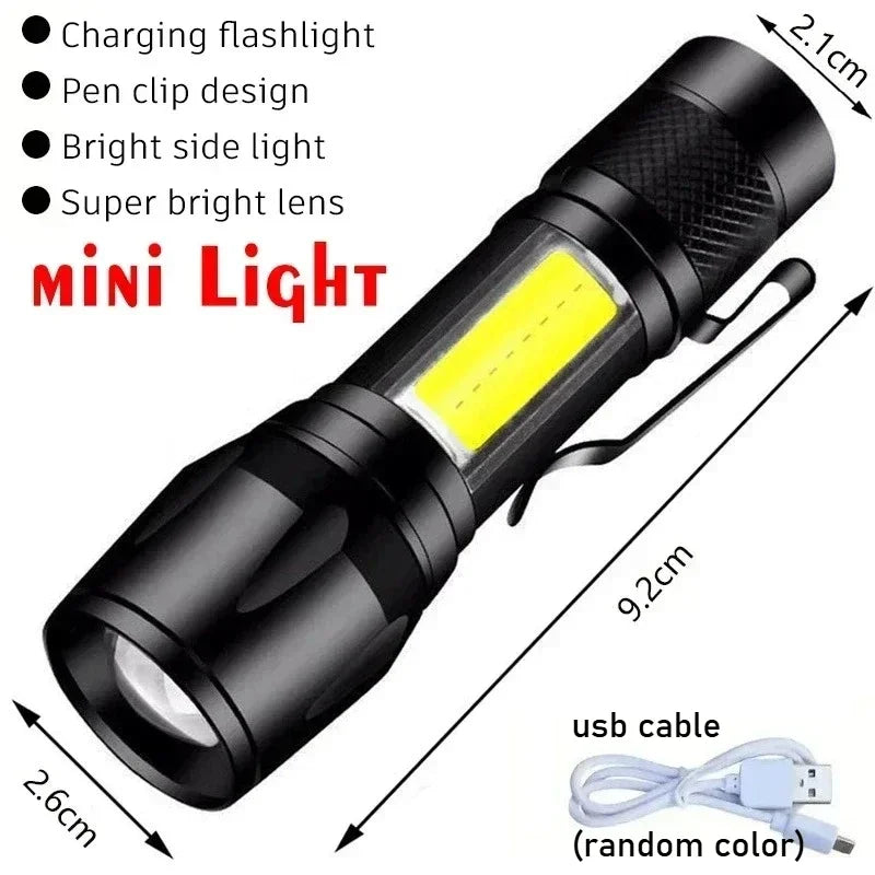 9900LM Powerful LED Flashlight Battery Display USB Rechargeable Light Telescopic Zoom Torch Lamp Outdoor Camping Fishing Lantern