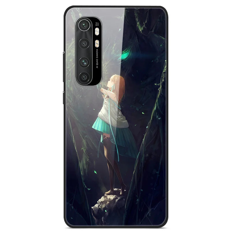 For Xiaomi Mi Note 10 Lite RU 6 GB 128 GB Case Tempered Glass Hard Back Cover For Xiaomi Mi Note 10 Lite Case Note10 Lite Fundas