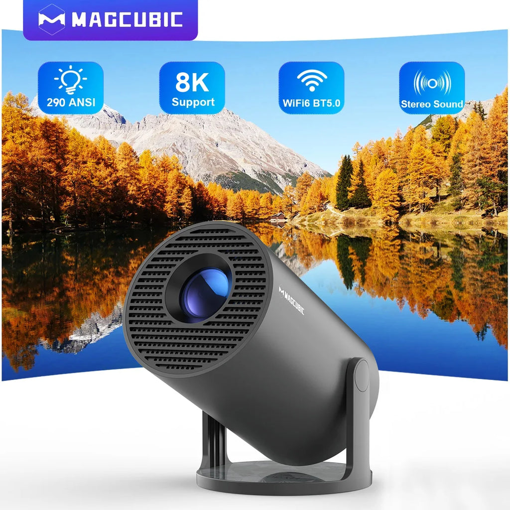 Magcubic Projector Android14 8K 1280*720P HY300 Pro Dual Wifi 290ANSI 180 Flexible BT5.0 Cinema Outdoor Portable Projetor