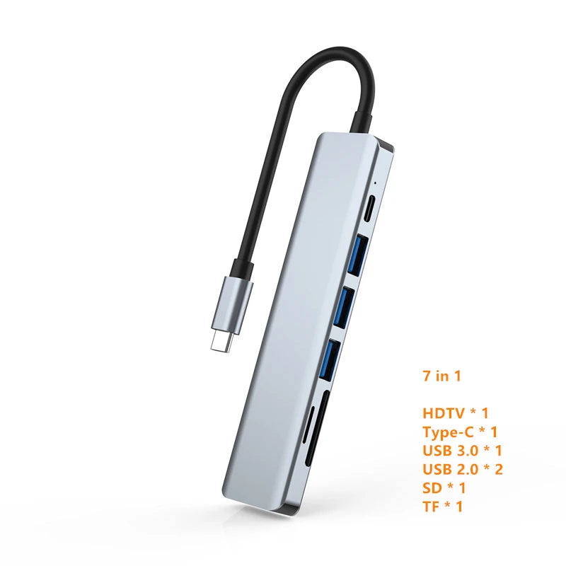 USB C Hub to 4K HDMI-Compatible USB 3.0 2.0 Type C PD Charging Dock for MacBook iPad Samsung S10 Dex TV Mouse Keyboard U Disk