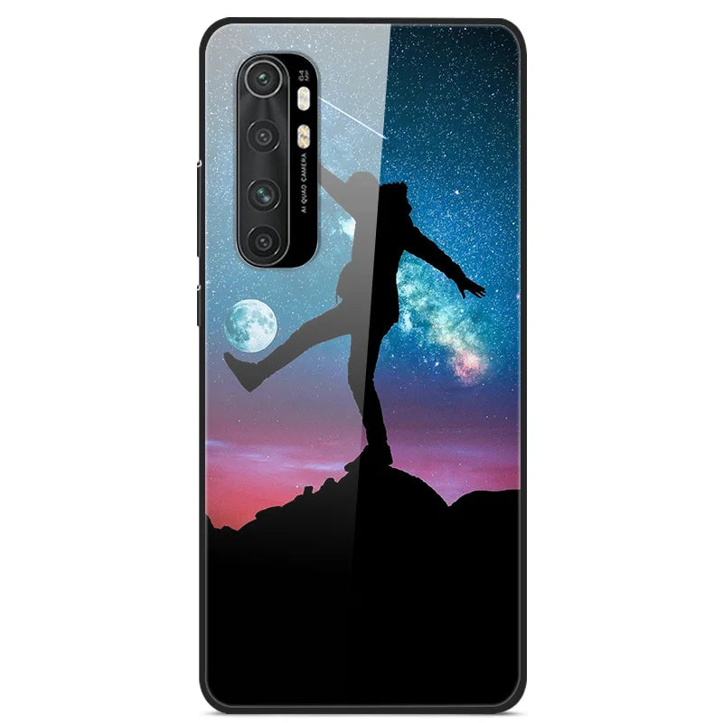 For Xiaomi Mi Note 10 Lite RU 6 GB 128 GB Case Tempered Glass Hard Back Cover For Xiaomi Mi Note 10 Lite Case Note10 Lite Fundas