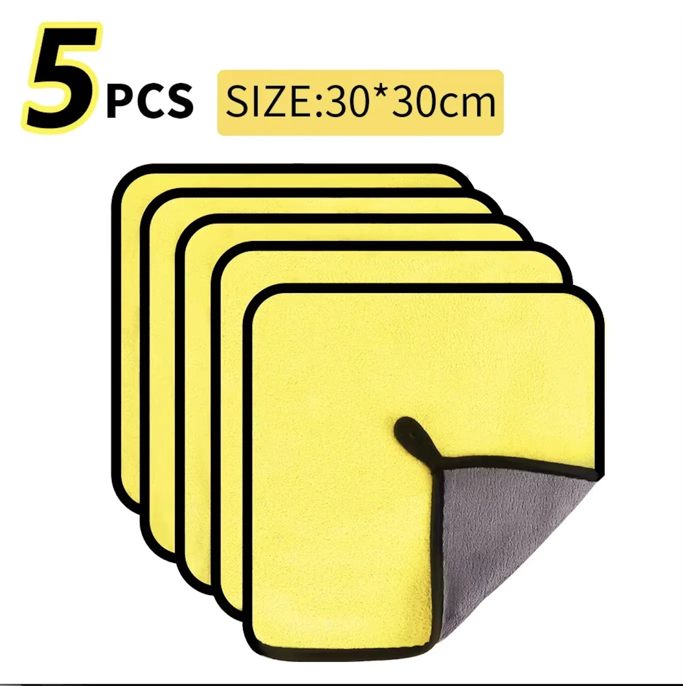 1/2/6pcs Microfiber Cleaning Towel Thicken Soft Drying Cloth Car Body Washing Towels Double Layer Clean Rags Car Accessories