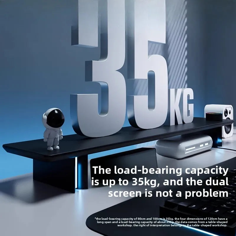 RGB LED Monitor Riser for Gaming Desk, Desktop Screen Elevation Stand, Laptop Holder, Multi-Layer Organizer,  Desk Accessory