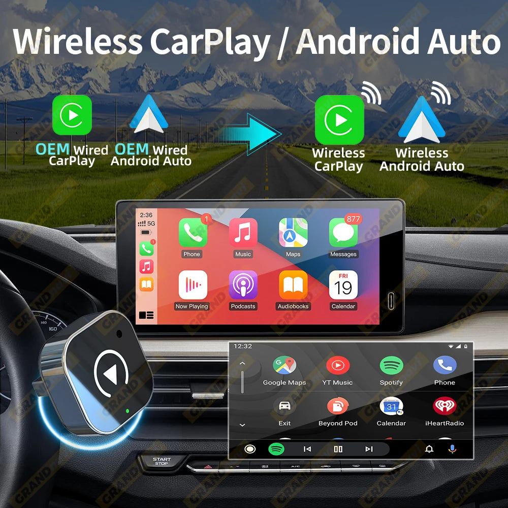 New Wireless CarPlay Android Auto Adapter USB Dongle Smart Mini Box Plug And Play Universal For VW Toyota Nissan Honda Ford Benz
