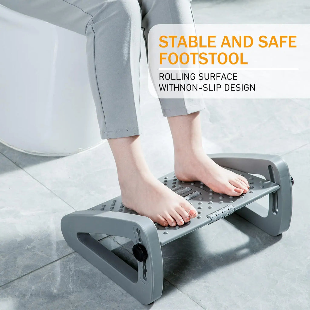Foot Rest for Under Desk Adjustable Foot Rest Ergonomic Foot Stool Massage for Pressure Relief Portable Footstool Leg Rest Desk