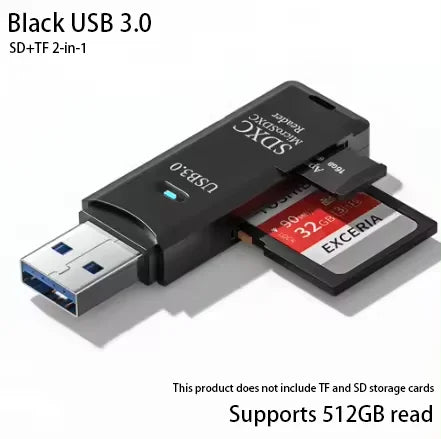 2 IN 1 USB 3.0 /USB 2.0 Card Reader SD TF Card Memory Card Reader High Speed Smart Card reader Adapter For PC Laptop Accessories