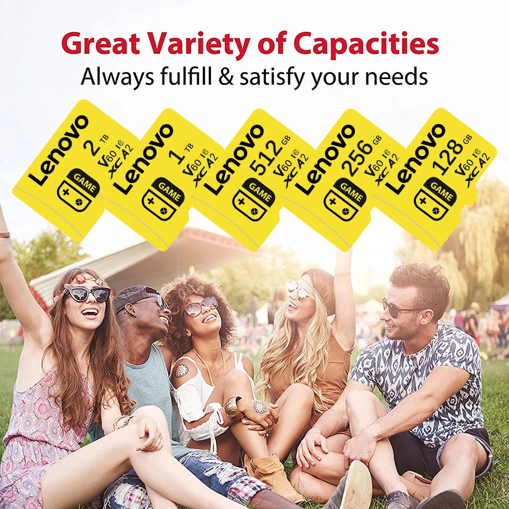 Lenovo 2TB 128GB SD Card Micro SD Card High-Speed 1TB Memory Card Android Phone Tablet Laptop Storage 4K Video Travel Outdoor