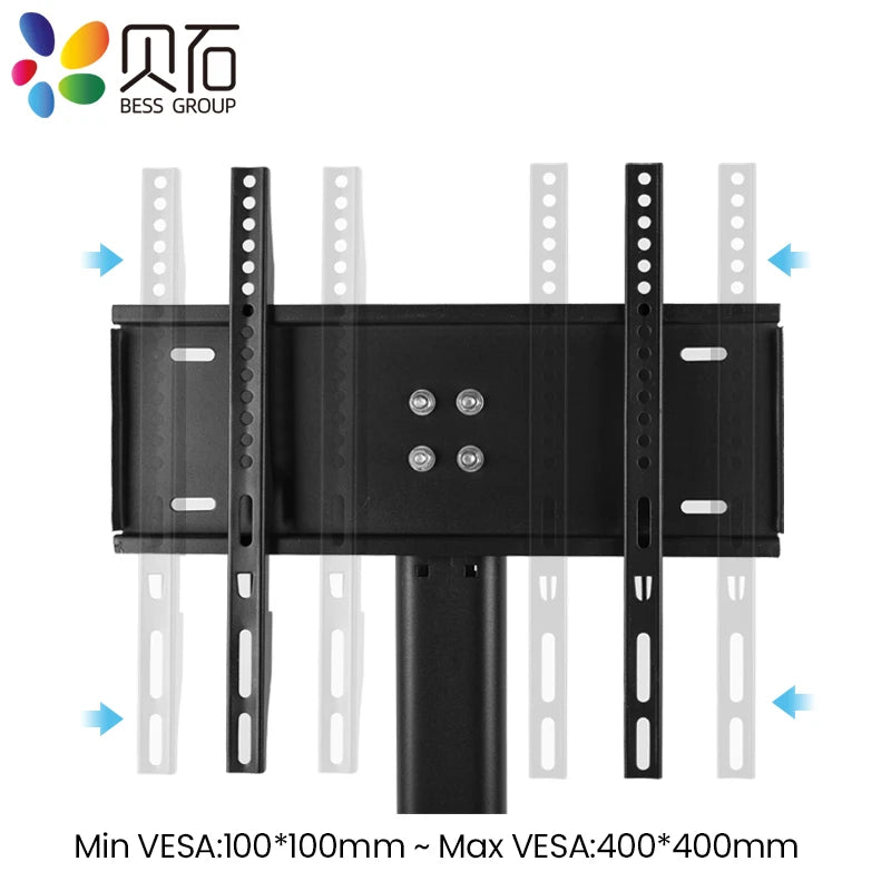 BEISHI Rack Monitor Stand Adjustable VESA 600-400mm up to 40kg 32‘’-55‘’ Monitor Tablet Free Standing Profile Desk Mount