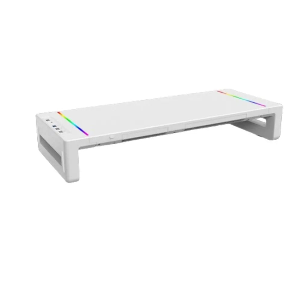 RGB Lights Monitor Stand Riser with USB USB 3.0 & 2.0 Hub with Storage Drawer Computer Display Stand Ergonomic Foldable