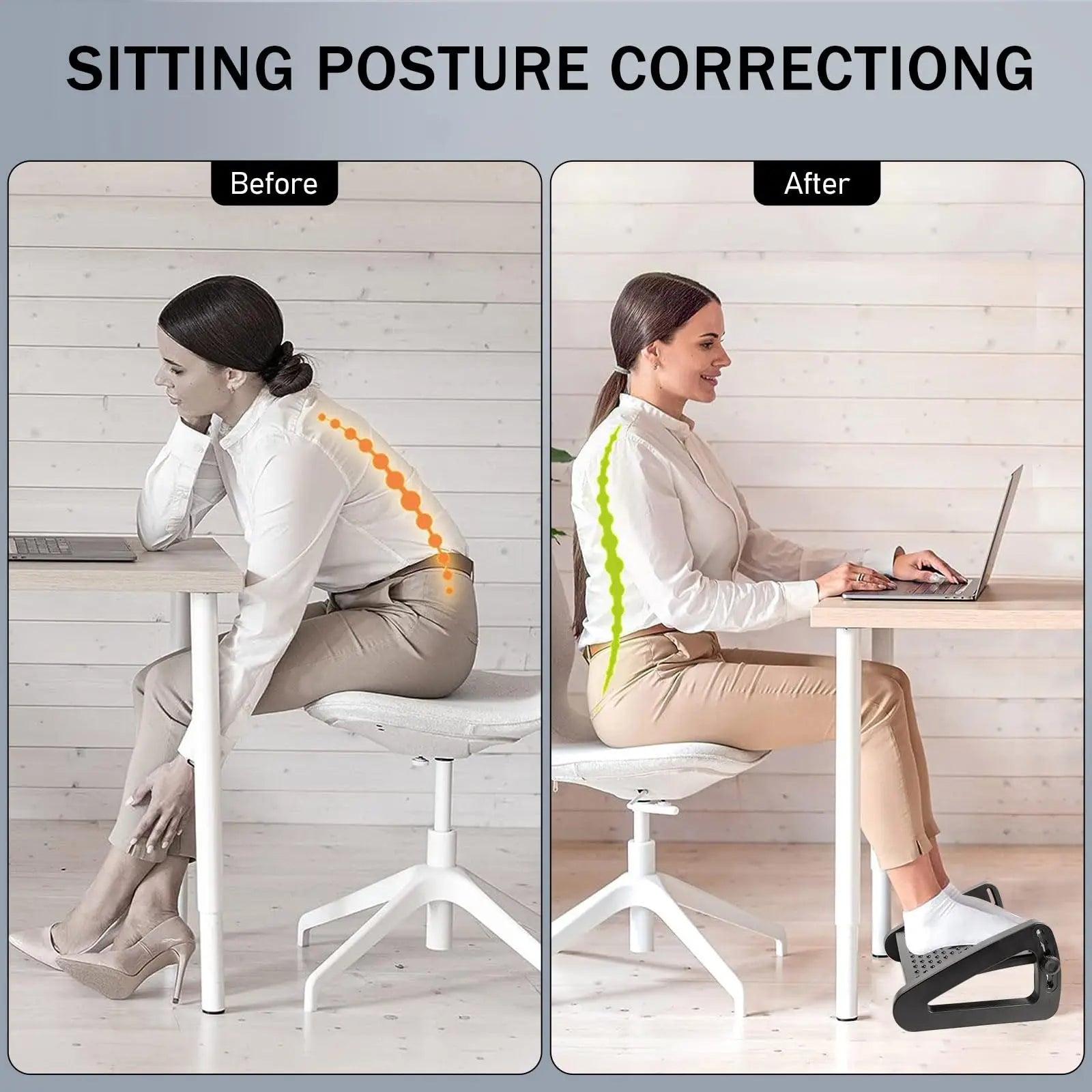 Foot Rest for Under Desk Adjustable Foot Rest Ergonomic Foot Stool Massage for Pressure Relief Portable Footstool Leg Rest Desk